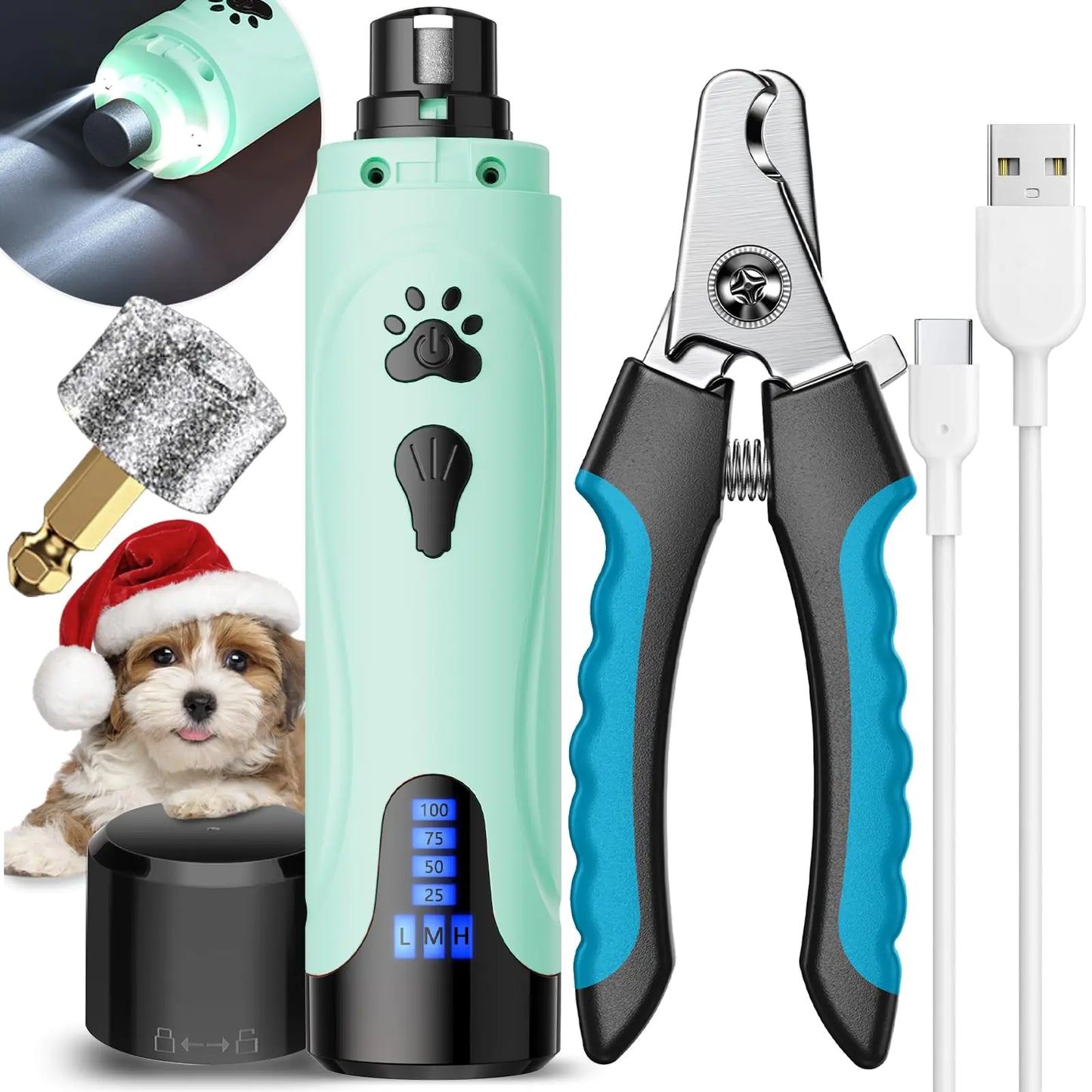 Yabife Pro 3-Speed Pet Nail Grinder & Clipper Kit